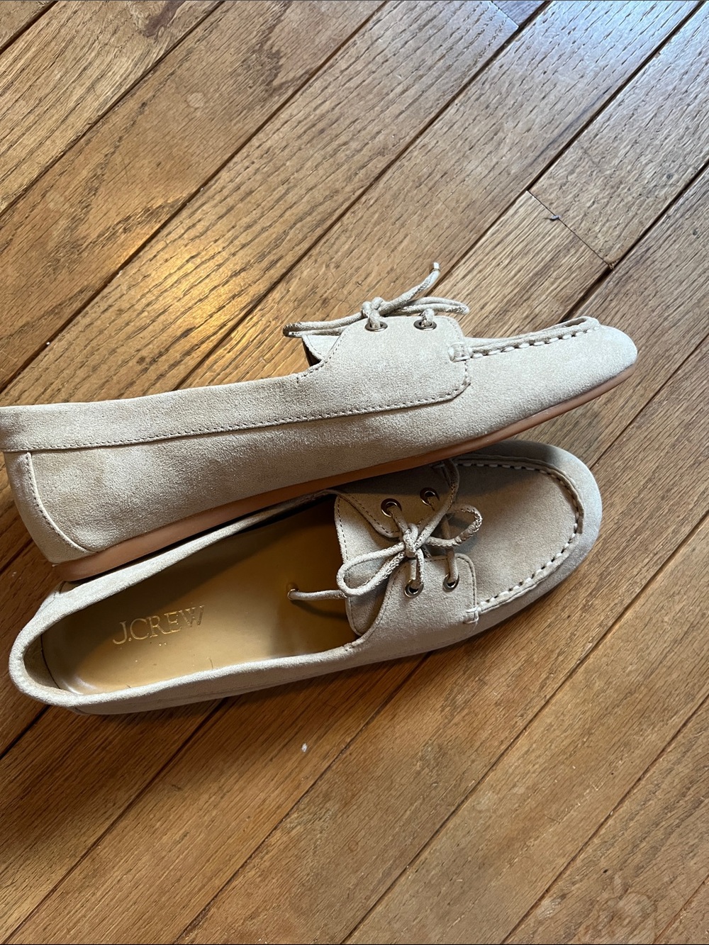 J. Crew Women's Beige Suede Boat Shoes - Picture 3 of 3
